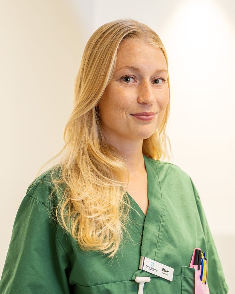 Ester, veterinary care assistant level 3 at AniMed Animal Hospital